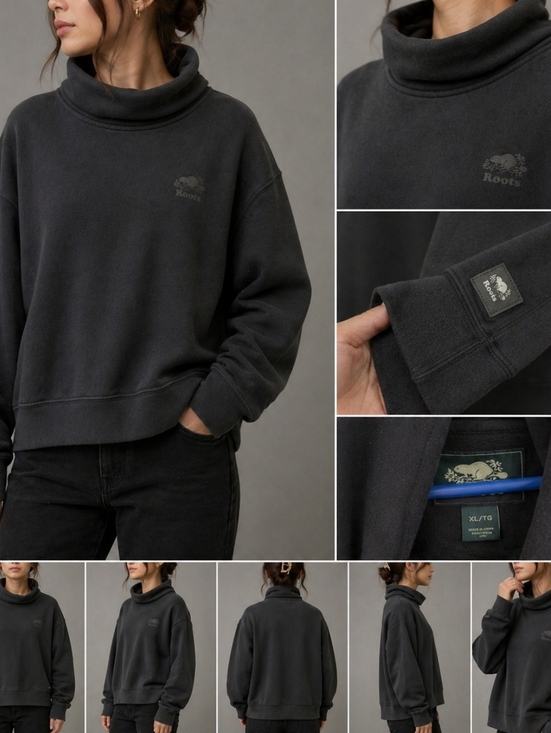Roots Sweaters - Roots Womens Black Turtleneck Sweater